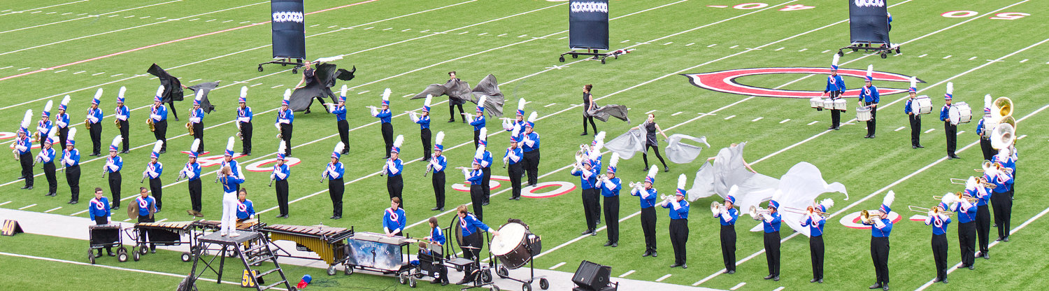 The Quitman High School marching band performs at Saturday’s area competition in Carthage.